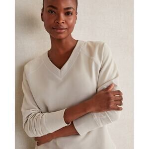 NWT Haven Well Within Organic Cotton French Terry V-Neck Sweatshirt - XS